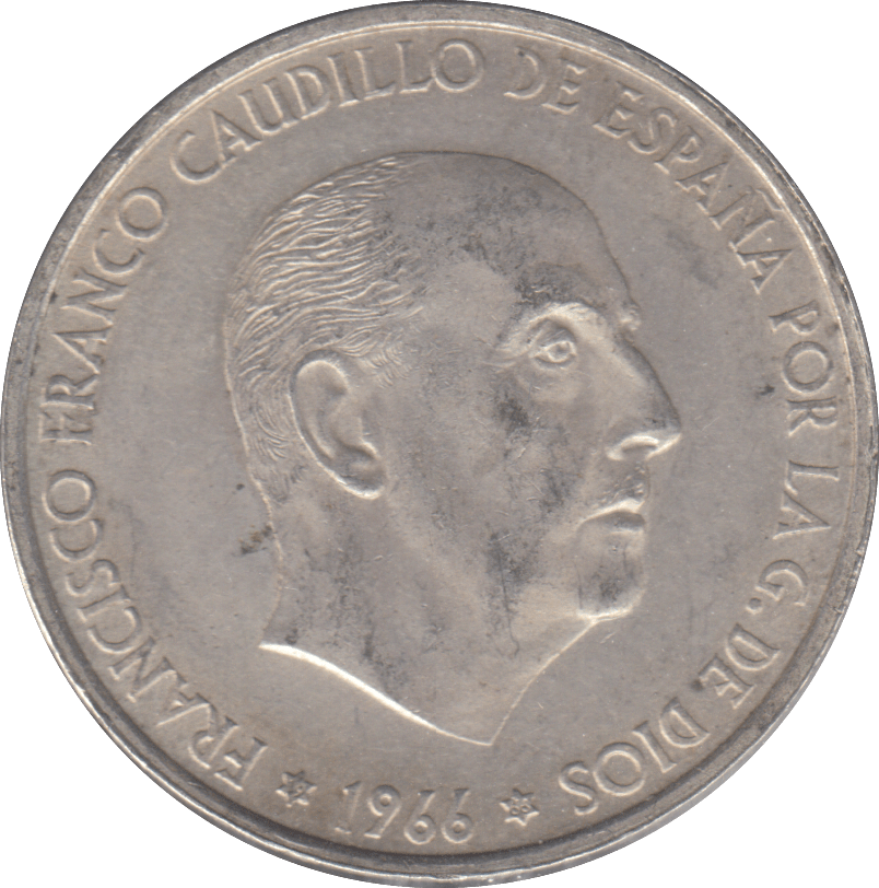 1966 SILVER SPAIN 100 PESTA - WORLD COINS - Cambridgeshire Coins