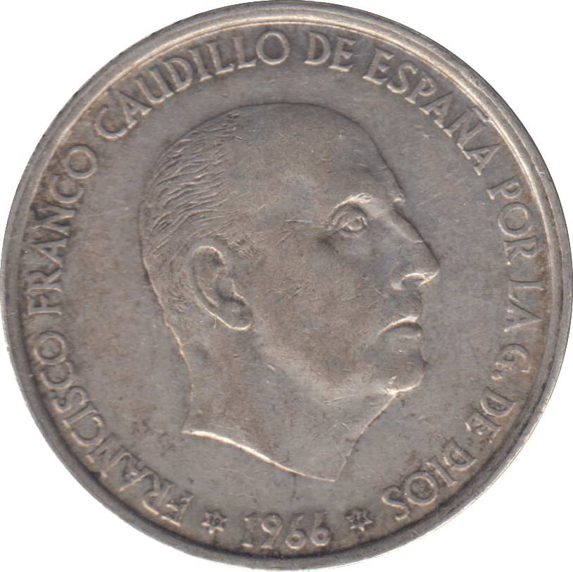 1966 SILVER SPAIN 100 PESTA - WORLD COINS - Cambridgeshire Coins