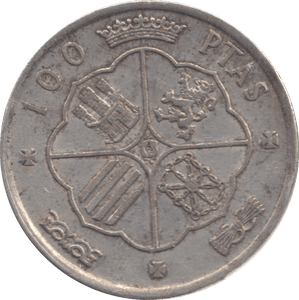 1966 SILVER SPAIN 100 PESTA - WORLD COINS - Cambridgeshire Coins