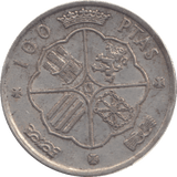 1966 SILVER SPAIN 100 PESTA - WORLD COINS - Cambridgeshire Coins