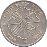 1966 SILVER SPAIN 100 PESTA - WORLD COINS - Cambridgeshire Coins