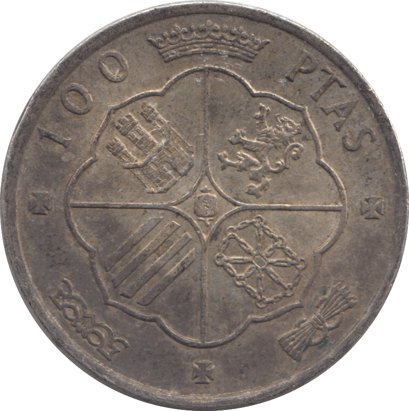 1966 SPAIN 100 PESTAS - WOLRD SILVER COINS - Cambridgeshire Coins