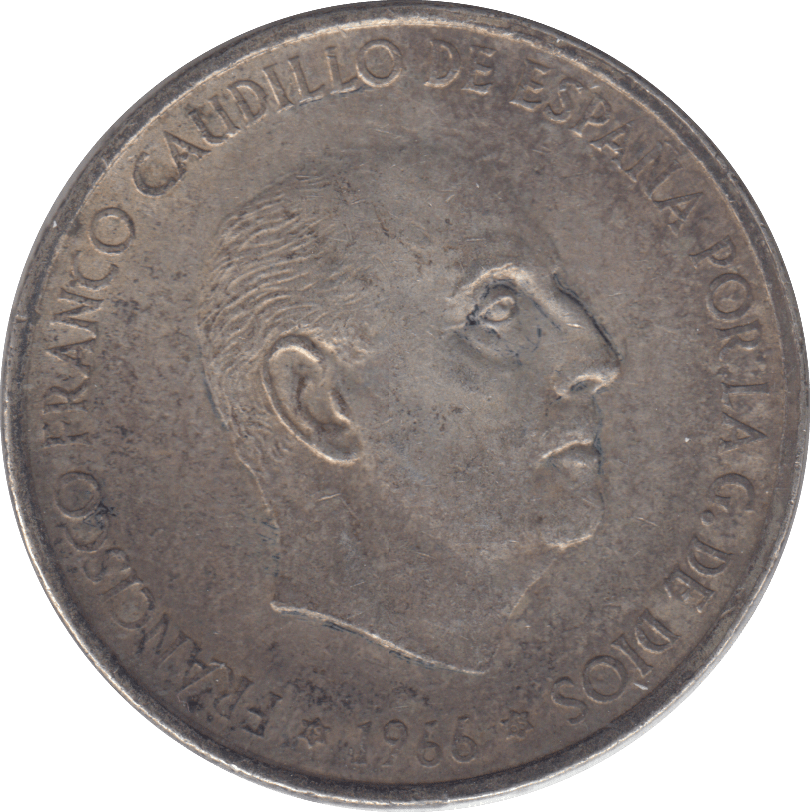 1966 SPAIN 100 PESTAS - WOLRD SILVER COINS - Cambridgeshire Coins