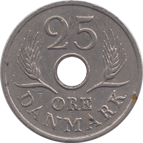 1966 TWENTY FIVE ORE DENMARK - WORLD COINS - Cambridgeshire Coins