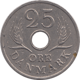 1966 TWENTY FIVE ORE DENMARK - WORLD COINS - Cambridgeshire Coins