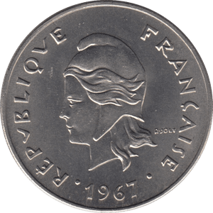 1967 50 FRANCS FRENCH POLYNESIA - WORLD COINS - Cambridgeshire Coins