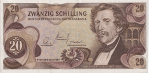 1967 AUSTRIA 20 SCHILLING BANKNOTE REF-1716 - WORLD BANKNOTES - Cambridgeshire Coins