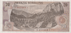1967 AUSTRIA 20 SCHILLING BANKNOTE REF-1716 - WORLD BANKNOTES - Cambridgeshire Coins