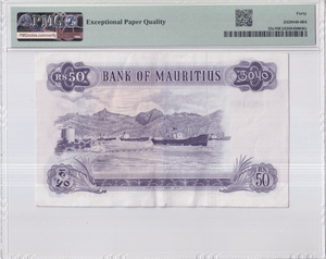 1967 BANKNOTE BANK OF MAURITIUS 50 RUPEES MAURITIUS PMG 40 EXTREMELY FINE - PMG CERTIFIED WORLD BANKNOTES - Cambridgeshire Coins