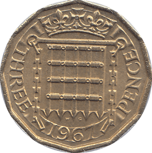 1967 BRASS THREEPENCE ( UNC ) - THREEPENCE - Cambridgeshire Coins
