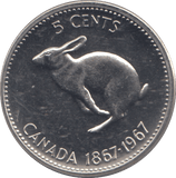 1967 CANADA 5 CENTS - WORLD COINS - Cambridgeshire Coins