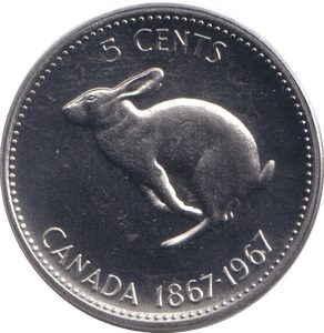 1967 FIVE CENTS CANADA - WORLD COINS - Cambridgeshire Coins