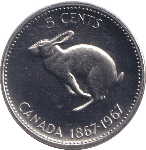 1967 FIVE CENTS CANADA - WORLD COINS - Cambridgeshire Coins