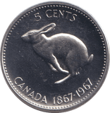 1967 FIVE CENTS CANADA - WORLD COINS - Cambridgeshire Coins