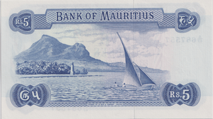 1967 FIVE RUPEES MAURITIUS BANKNOTE REF-1836 - WORLD BANKNOTES - Cambridgeshire Coins