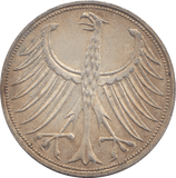 1967 GERMANY SILVER 5 MARKS - SILVER WORLD COINS - Cambridgeshire Coins
