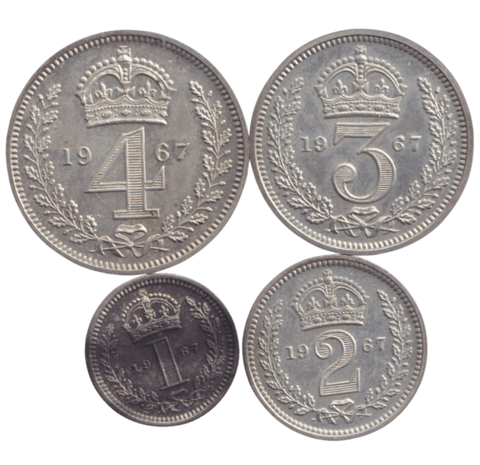 1967 MAUNDY SET ELIZABETH II - Maundy Set - Cambridgeshire Coins