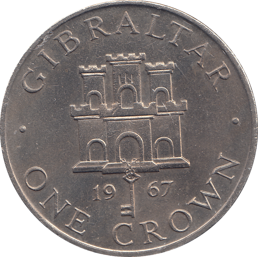1967 ONE CROWN GIBRALTAR ( BU ) - WORLD COINS - Cambridgeshire Coins