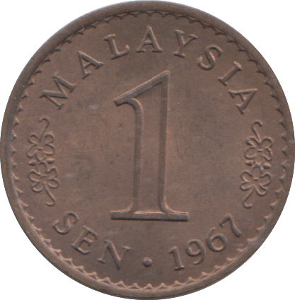 1967 ONE SEN MALAYSIA - WORLD COINS - Cambridgeshire Coins