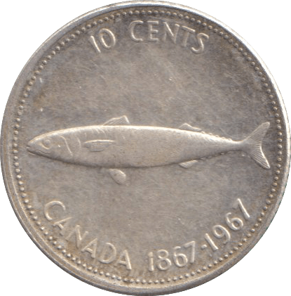 1967 SILVER 10 CENTS CANADA - SILVER WORLD COINS - Cambridgeshire Coins