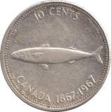 1967 SILVER 10 CENTS CANADA - SILVER WORLD COINS - Cambridgeshire Coins
