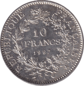 1967 SILVER 10 FRANC FRANCE - SILVER WORLD COINS - Cambridgeshire Coins