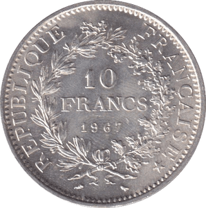 1967 SILVER 10 FRANC FRANCE - SILVER WORLD COINS - Cambridgeshire Coins