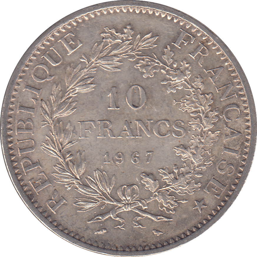 1967 SILVER 10 FRANCS FRANCE - SILVER WORLD COINS - Cambridgeshire Coins