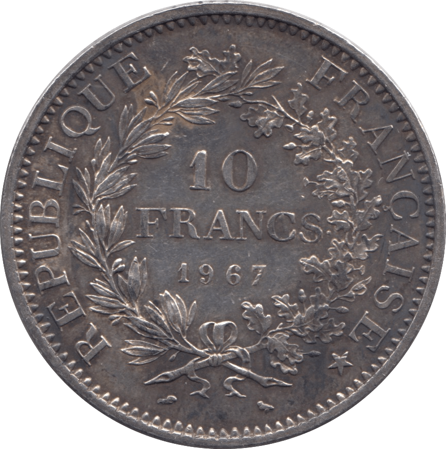 1967 SILVER 10 FRANCS FRANCE - SILVER WORLD COINS - Cambridgeshire Coins