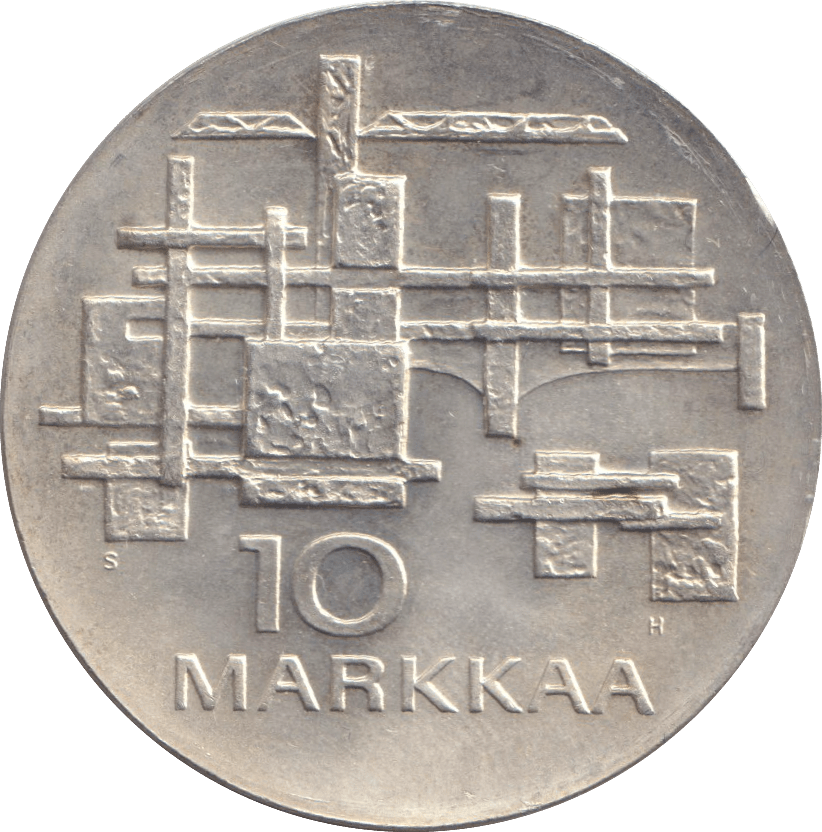 1967 SILVER 10 MARKKAA FINLAND - SILVER WORLD COINS - Cambridgeshire Coins