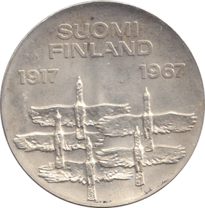1967 SILVER 10 MARKKAA FINLAND - SILVER WORLD COINS - Cambridgeshire Coins