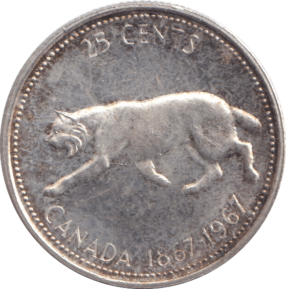 1967 SILVER 25 CENTS CANADA - SILVER WORLD COINS - Cambridgeshire Coins