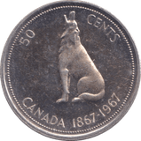 1967 SILVER 50 CENT CANADA - SILVER WORLD COINS - Cambridgeshire Coins