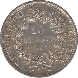 1967 SILVER FIVE FRANCS FRANCE - SILVER WORLD COINS - Cambridgeshire Coins