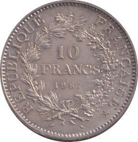 1967 SILVER FRANCE 10 FRANC - SILVER WORLD COINS - Cambridgeshire Coins