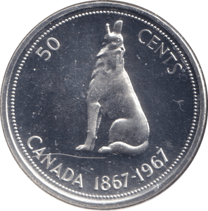 1967 SILVER PROOF FIFTY CENTS CANADA - SILVER WORLD COINS - Cambridgeshire Coins