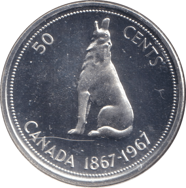 1967 SILVER PROOF FIFTY CENTS CANADA - SILVER WORLD COINS - Cambridgeshire Coins