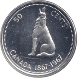 1967 SILVER PROOF FIFTY CENTS CANADA - SILVER WORLD COINS - Cambridgeshire Coins