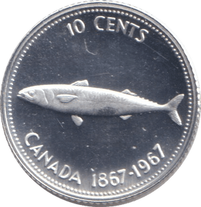 1967 SILVER PROOF TEN CENTS CANADA - SILVER WORLD COINS - Cambridgeshire Coins