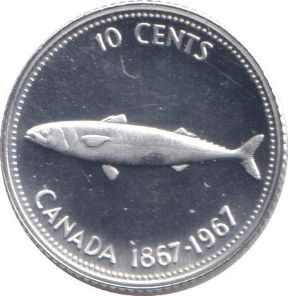 1967 SILVER PROOF TEN CENTS CANADA - SILVER WORLD COINS - Cambridgeshire Coins