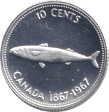 1967 SILVER PROOF TEN CENTS CANADA - SILVER WORLD COINS - Cambridgeshire Coins