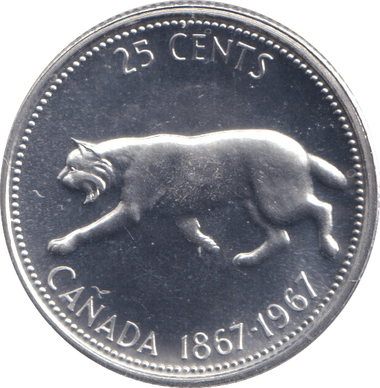 1967 SILVER PROOF TWENTY FIVE CENTS CANADA - SILVER WORLD COINS - Cambridgeshire Coins