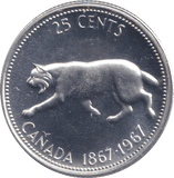 1967 SILVER PROOF TWENTY FIVE CENTS CANADA - SILVER WORLD COINS - Cambridgeshire Coins