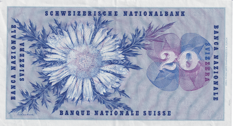 1967 SWITZERLAND 20 FRANCS BANKNOTE REF-1737 - WORLD BANKNOTES - Cambridgeshire Coins
