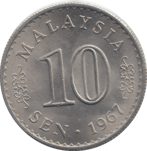 1967 TEN SEN MALAYSIA - WORLD COINS - Cambridgeshire Coins