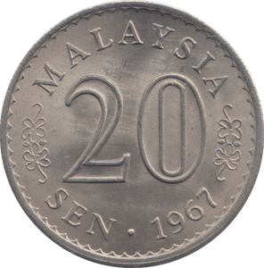 1967 TWENTY SEN MALAYSIA - WORLD COINS - Cambridgeshire Coins
