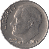1967 USA ONE DIME