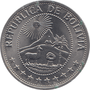 1968 BOLIVIA ONE PESO - WORLD COINS - Cambridgeshire Coins