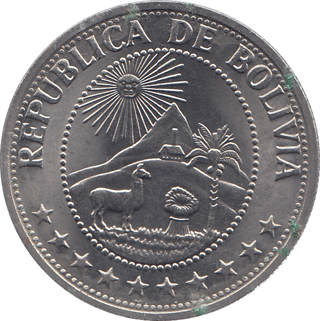 1968 BOLIVIA ONE PESO - WORLD COINS - Cambridgeshire Coins