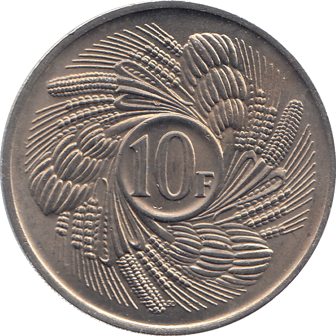 1968 BURUNDI TEN FRANCS - WORLD COINS - Cambridgeshire Coins